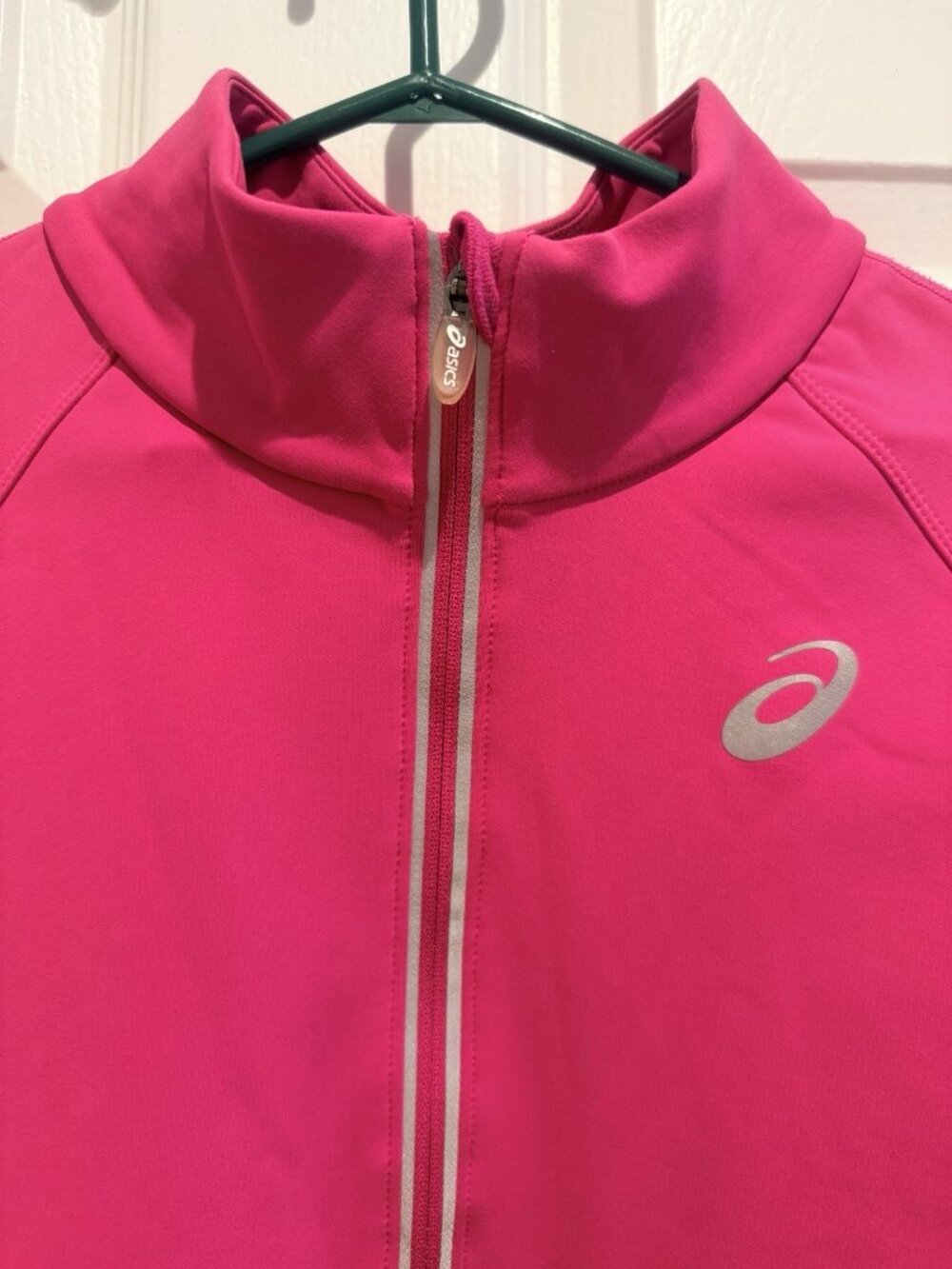 Asics Womens Size Large Thermal XP Half Zip Pink Running Long Sleeve WR2186 - Picture 4 of 10